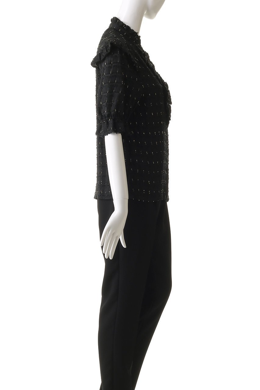 【コルコバード/CORCOVADO】のラメカットジャカードブラウス 人気、トレンドファッション・服の通販 founy(ファニー) 　ファッション　Fashion　レディースファッション　Fashion for Women　トップス・カットソー　Cut & Sew Tops　シャツ・ブラウス・オフィスカジュアル　Elegant Blouses & Button-Ups　エレガント 上品　Elegant　ショルダー　Shoulder, Shoulder Strap　ショート　Short, Short Length　スリーブ　Sleeve, Long Sleeve / Short Sleeve　センター　Center, Center Line　ダウン　Down, Puffer　デニム　Denim, Jeans Material　フェミニン　Feminine, Girly　フリル　Frill, Ruffle　ボトム　Bottoms, Lower Wear　other-3|ID: prp329100004906522 ipo3291000000036736988