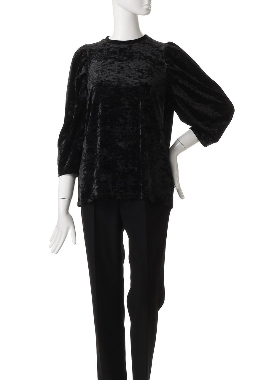 【オブラダ/Oblada】のシャーリングベロアトップス 人気、トレンドファッション・服の通販 founy(ファニー) 　ファッション　Fashion　レディースファッション　Fashion for Women　トップス・カットソー　Cut & Sew Tops　シャツ・ブラウス・オフィスカジュアル　Elegant Blouses & Button-Ups　ベロアトップス　Velour Tops / Velvet-Look Items　スリーブ　Sleeve, Long Sleeve / Short Sleeve　ベロア　Velour, Soft Velvet　ボトム　Bottoms, Lower Wear　リュクス　Luxury, Elegant, High-End, Chic　ロング　Long, Long-Length　other-2|ID: prp329100004906527 ipo3291000000036737021