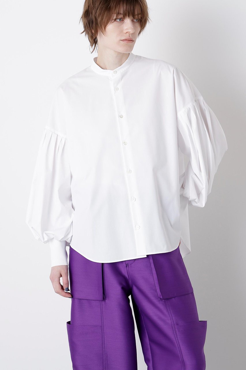 【ヒューエルミュージアム/hueLe Museum】の【STUMBLY】New Volume Sleeve Shirts インテリア・キッズ・メンズ・レディースファッション・服の通販 founy(ファニー) 　ファッション　Fashion　レディースファッション　Fashion for Women　トップス・カットソー　Cut & Sew Tops　シャツ・ブラウス・オフィスカジュアル　Elegant Blouses & Button-Ups　ボリューム袖・フリルスリーブブラウス　Voluminous & Ruffle Sleeves / Puffy Sleeve Tops　カフス　Cuff Design　ギャザー　Gathered, Ruffled　クラシカル　Classical, Vintage-Inspired　スタンダード　Standard, Basic　スリーブ　Sleeve, Long Sleeve / Short Sleeve　タイプライター　Typewriter Fabric, Crisp Cotton　ドロップ　Drop Shoulder, Dropped Style　マニッシュ　Mannish, Boyish　ロング　Long, Long-Length　エレガント 上品　Elegant　ホワイト|ID: prp329100004906537 ipo3291000000036737082