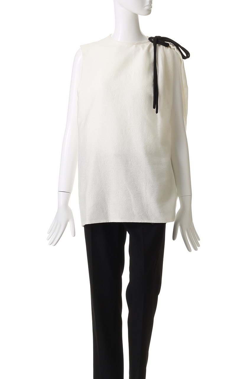 【セアン/SCEARN】のCOTTON NYLON JACQUARD ブラウス 人気、トレンドファッション・服の通販 founy(ファニー) 　ファッション　Fashion　レディースファッション　Fashion for Women　トップス・カットソー　Cut & Sew Tops　キャミソール&ノースリーブ　Camisoles & Sleeveless Tops　シャツ・ブラウス・オフィスカジュアル　Elegant Blouses & Button-Ups　エレガント 上品　Elegant　シンプル　Simple, Minimal　ジャカード／ジャガード　Jacquard, Woven Pattern　ノースリーブ　Sleeveless, No-Sleeve　リュクス　Luxury, Elegant, High-End, Chic　other-2|ID: prp329100004906546 ipo3291000000036737155