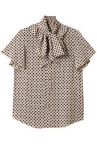 【アルアバイル/allureville】の【Loulou Willoughby】デシンドットフレアスリーブブラウス A 人気、トレンドファッション・服の通販 founy(ファニー) ファッション Fashion レディースファッション Fashion for Women トップス・カットソー Cut & Sew Tops シャツ・ブラウス・オフィスカジュアル Elegant Blouses & Button-Ups おすすめ Recommended / Our Picks ショート Short, Short Length スリーブ Sleeve, Long Sleeve / Short Sleeve ドット Polka Dot, Dot Pattern パーティ Party, Party Style フリル Frill, Ruffle フレア Flare, Flared thumbnail ライトベージュ|ID: prp329100004906567 ipo3291000000036737290