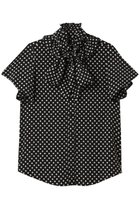 【アルアバイル/allureville】の【Loulou Willoughby】デシンドットフレアスリーブブラウス A 人気、トレンドファッション・服の通販 founy(ファニー) ファッション Fashion レディースファッション Fashion for Women トップス・カットソー Cut & Sew Tops シャツ・ブラウス・オフィスカジュアル Elegant Blouses & Button-Ups おすすめ Recommended / Our Picks ショート Short, Short Length スリーブ Sleeve, Long Sleeve / Short Sleeve ドット Polka Dot, Dot Pattern パーティ Party, Party Style フリル Frill, Ruffle フレア Flare, Flared thumbnail ブラック|ID: prp329100004906567 ipo3291000000036737291