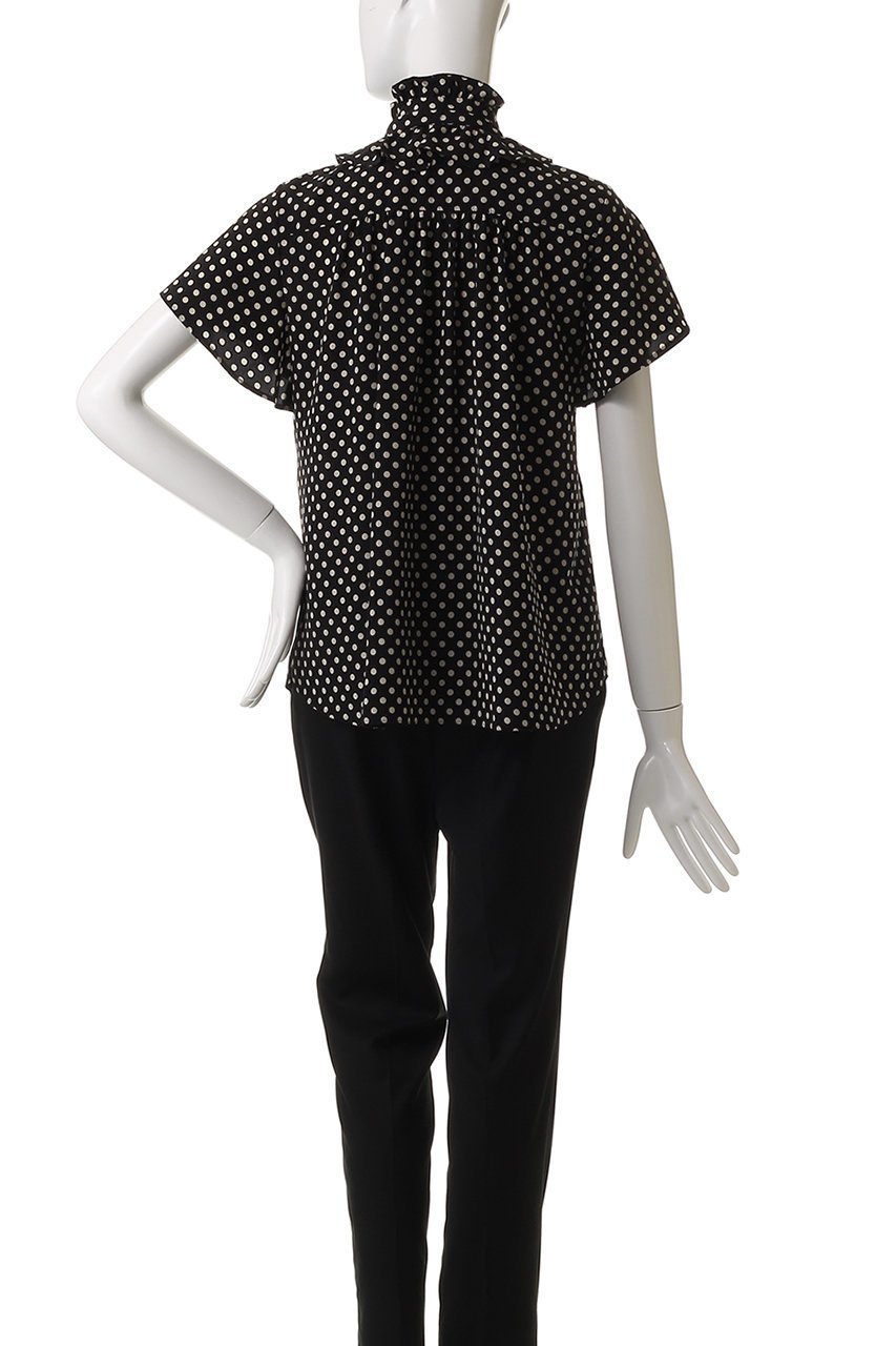 【アルアバイル/allureville】の【Loulou Willoughby】デシンドットフレアスリーブブラウス A 人気、トレンドファッション・服の通販 founy(ファニー) 　ファッション　Fashion　レディースファッション　Fashion for Women　トップス・カットソー　Cut & Sew Tops　シャツ・ブラウス・オフィスカジュアル　Elegant Blouses & Button-Ups　おすすめ　Recommended / Our Picks　ショート　Short, Short Length　スリーブ　Sleeve, Long Sleeve / Short Sleeve　ドット　Polka Dot, Dot Pattern　パーティ　Party, Party Style　フリル　Frill, Ruffle　フレア　Flare, Flared　other-4|ID: prp329100004906567 ipo3291000000036737294