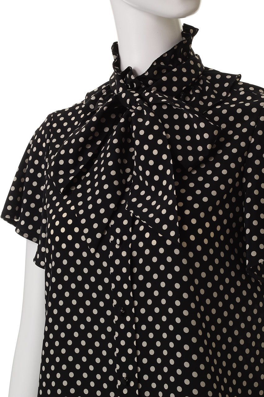 【アルアバイル/allureville】の【Loulou Willoughby】デシンドットフレアスリーブブラウス A 人気、トレンドファッション・服の通販 founy(ファニー) 　ファッション　Fashion　レディースファッション　Fashion for Women　トップス・カットソー　Cut & Sew Tops　シャツ・ブラウス・オフィスカジュアル　Elegant Blouses & Button-Ups　おすすめ　Recommended / Our Picks　ショート　Short, Short Length　スリーブ　Sleeve, Long Sleeve / Short Sleeve　ドット　Polka Dot, Dot Pattern　パーティ　Party, Party Style　フリル　Frill, Ruffle　フレア　Flare, Flared　other-5|ID: prp329100004906567 ipo3291000000036737295