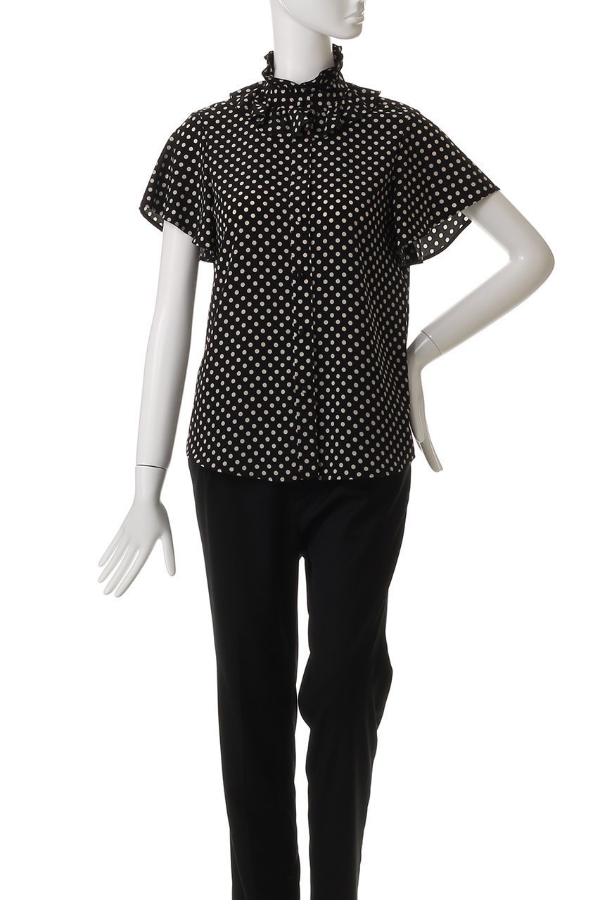 【アルアバイル/allureville】の【Loulou Willoughby】デシンドットフレアスリーブブラウス A 人気、トレンドファッション・服の通販 founy(ファニー) 　ファッション　Fashion　レディースファッション　Fashion for Women　トップス・カットソー　Cut & Sew Tops　シャツ・ブラウス・オフィスカジュアル　Elegant Blouses & Button-Ups　おすすめ　Recommended / Our Picks　ショート　Short, Short Length　スリーブ　Sleeve, Long Sleeve / Short Sleeve　ドット　Polka Dot, Dot Pattern　パーティ　Party, Party Style　フリル　Frill, Ruffle　フレア　Flare, Flared　other-6|ID: prp329100004906567 ipo3291000000036737296