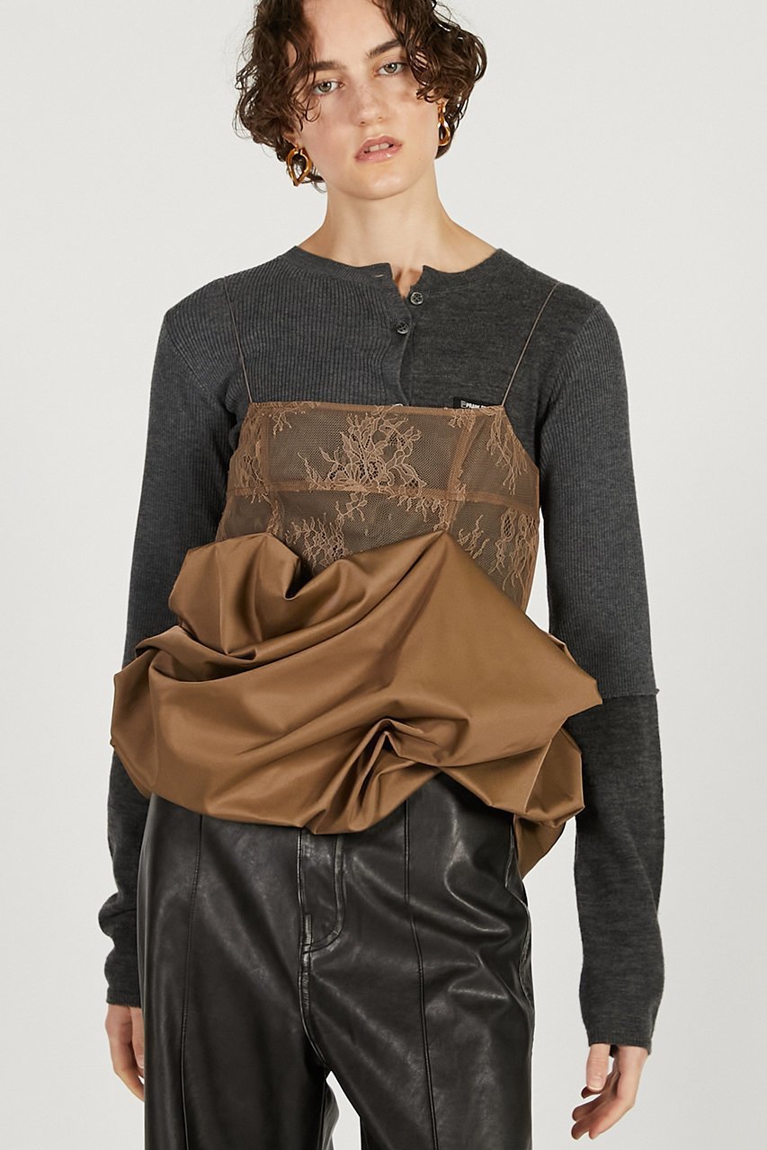 【プランク プロジェクト/PRANK PROJECT】のボリュームヘムキャミソール / Volume Hem Camisole 人気、トレンドファッション・服の通販 founy(ファニー) 　ファッション　Fashion　レディースファッション　Fashion for Women　トップス・カットソー　Cut & Sew Tops　キャミソール&ノースリーブ　Camisoles & Sleeveless Tops　シャツ・ブラウス・オフィスカジュアル　Elegant Blouses & Button-Ups　コンパクト　Compact, Small Size　サテン　Satin, Glossy Fabric　ノースリーブ　Sleeveless, No-Sleeve　バルーン　Balloon, Balloon Silhouette　フォルム　Silhouette, Form　ボトム　Bottoms, Lower Wear　マニッシュ　Mannish, Boyish　レース　Lace, Lace Fabric　エレガント 上品　Elegant　other-8|ID: prp329100004906571 ipo3291000000036737333