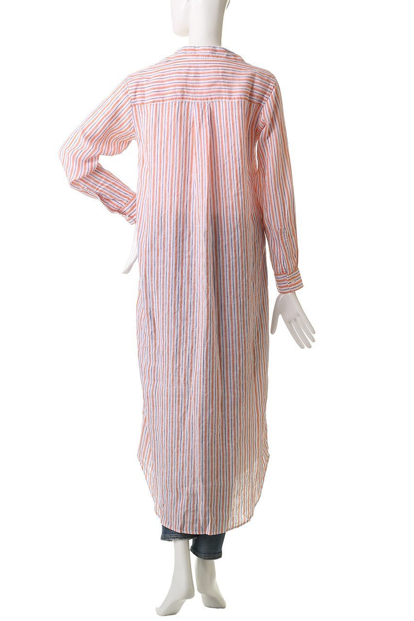 【フランク&アイリーン/Frank&Eileen】のRORY イタリアンリネン マルチストライプ ロングシャツ 人気、トレンドファッション・服の通販 founy(ファニー) 　ファッション　Fashion　レディースファッション　Fashion for Women　トップス・カットソー　Cut & Sew Tops　シャツ・ブラウス・オフィスカジュアル　Elegant Blouses & Button-Ups　スタイリッシュ　Stylish, Fashionable　ストライプ　Stripe, Striped Pattern　スリーブ　Sleeve, Long Sleeve / Short Sleeve　リネン　Linen, Linen Fabric　ロング　Long, Long-Length　羽織　Haori, Light Jacket　other-4|ID: prp329100004906583 ipo3291000000036737413