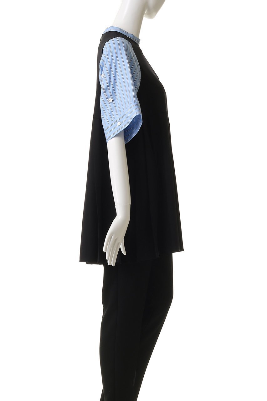 【エンフォルド/ENFOLD】のPLEATS PULLOVER/プルオーバー 人気、トレンドファッション・服の通販 founy(ファニー) 　ファッション　Fashion　レディースファッション　Fashion for Women　トップス・カットソー　Cut & Sew Tops　シャツ・ブラウス・オフィスカジュアル　Elegant Blouses & Button-Ups　カジュアルプルオーバー・ニットトップス　Pullovers & Knit Tops / Casual Pullovers　おすすめ　Recommended / Our Picks　スリーブ　Sleeve, Long Sleeve / Short Sleeve　セットアップ　Set-Up, Coordinated Outfit　ドッキング　Docking, Mixed Material　プリーツ　Pleats, Pleated　ベスト　Vest, Waistcoat　ロング　Long, Long-Length　半袖　Short Sleeve, Half Sleeve　other-3|ID: prp329100004906586 ipo3291000000036737429