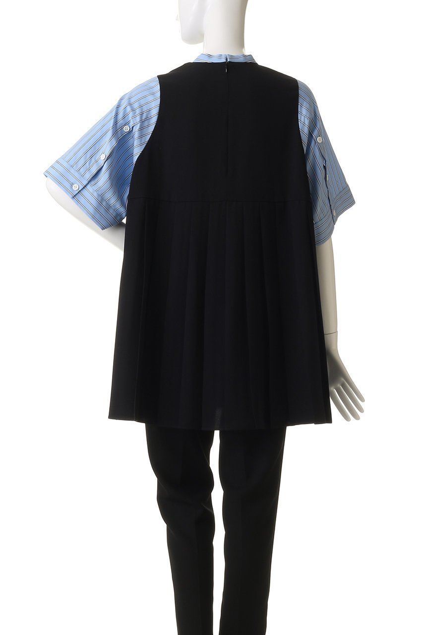 【エンフォルド/ENFOLD】のPLEATS PULLOVER/プルオーバー 人気、トレンドファッション・服の通販 founy(ファニー) 　ファッション　Fashion　レディースファッション　Fashion for Women　トップス・カットソー　Cut & Sew Tops　シャツ・ブラウス・オフィスカジュアル　Elegant Blouses & Button-Ups　カジュアルプルオーバー・ニットトップス　Pullovers & Knit Tops / Casual Pullovers　おすすめ　Recommended / Our Picks　スリーブ　Sleeve, Long Sleeve / Short Sleeve　セットアップ　Set-Up, Coordinated Outfit　ドッキング　Docking, Mixed Material　プリーツ　Pleats, Pleated　ベスト　Vest, Waistcoat　ロング　Long, Long-Length　半袖　Short Sleeve, Half Sleeve　other-4|ID: prp329100004906586 ipo3291000000036737430