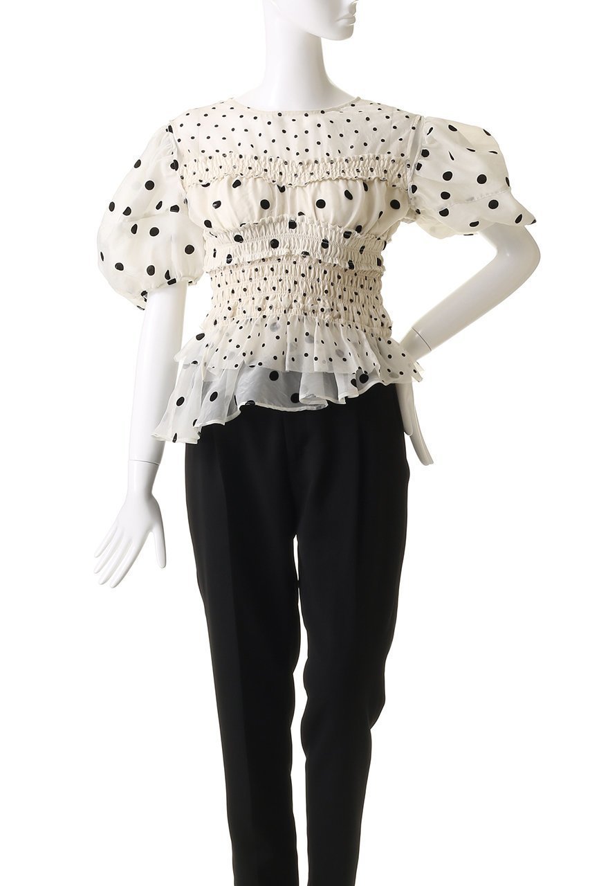 【メゾンスペシャル/MAISON SPECIAL】の2way Sleeve Dot Ruffle Blouse/2WAYスリーブドットフリルブラウス 人気、トレンドファッション・服の通販 founy(ファニー) 　ファッション　Fashion　レディースファッション　Fashion for Women　トップス・カットソー　Cut & Sew Tops　シャツ・ブラウス・オフィスカジュアル　Elegant Blouses & Button-Ups　オーガンジー　Organza Fabric　ショート　Short, Short Length　スリーブ　Sleeve, Long Sleeve / Short Sleeve　ドット　Polka Dot, Dot Pattern　ノースリーブ　Sleeveless, No-Sleeve　パターン　Pattern, Design Print　ファブリック　Fabric, Textile　フェミニン　Feminine, Girly　ベルベット　Velvet, Velvety　無地　Plain, Solid Color　ロング　Long, Long-Length　エレガント 上品　Elegant　other-2|ID: prp329100004906589 ipo3291000000036737447
