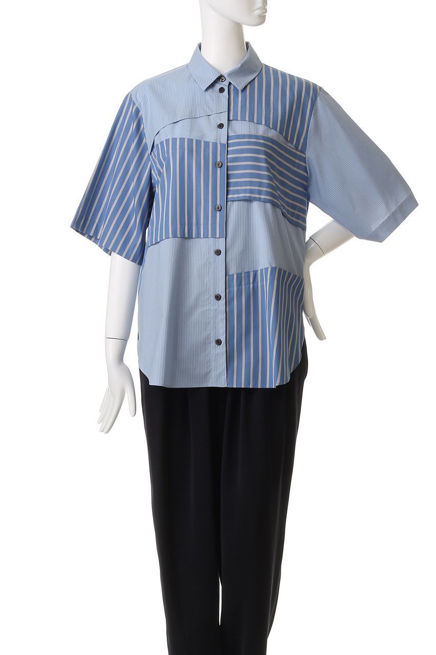 【エンフォルド/ENFOLD】のSTEP SHIRT/シャツ 人気、トレンドファッション・服の通販 founy(ファニー) 　ファッション　Fashion　レディースファッション　Fashion for Women　トップス・カットソー　Cut & Sew Tops　シャツ・ブラウス・オフィスカジュアル　Elegant Blouses & Button-Ups　ショート　Short, Short Length　スリーブ　Sleeve, Long Sleeve / Short Sleeve　ボトム　Bottoms, Lower Wear　切替　Switching, Contrast Panel　other-2|ID: prp329100004906593 ipo3291000000036737472