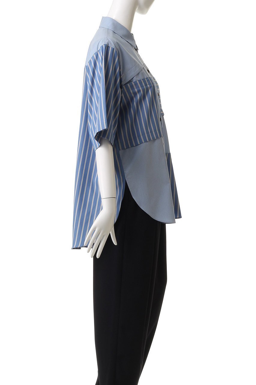 【エンフォルド/ENFOLD】のSTEP SHIRT/シャツ 人気、トレンドファッション・服の通販 founy(ファニー) 　ファッション　Fashion　レディースファッション　Fashion for Women　トップス・カットソー　Cut & Sew Tops　シャツ・ブラウス・オフィスカジュアル　Elegant Blouses & Button-Ups　ショート　Short, Short Length　スリーブ　Sleeve, Long Sleeve / Short Sleeve　ボトム　Bottoms, Lower Wear　切替　Switching, Contrast Panel　other-3|ID: prp329100004906593 ipo3291000000036737474