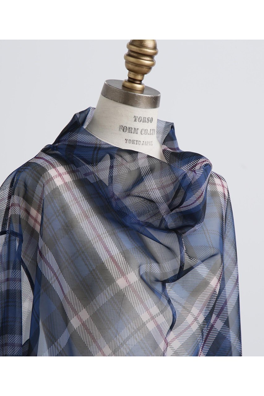 【ヒューエルミュージアム/hueLe Museum】の【hLM】シアーチェックブラウス 人気、トレンドファッション・服の通販 founy(ファニー) 　ファッション　Fashion　レディースファッション　Fashion for Women　トップス・カットソー　Cut & Sew Tops　シャツ・ブラウス・オフィスカジュアル　Elegant Blouses & Button-Ups　おすすめ　Recommended / Our Picks　インナー　Innerwear　オーガンジー　Organza Fabric　クラシック　Classic, Timeless Style　ジャケット　Jacket, Outerwear　スリーブ　Sleeve, Long Sleeve / Short Sleeve　チェック　Check, Plaid, Tartan　ドレープ　Drape, Draping Fabric　ロング　Long, Long-Length　定番　Standard, Basic Item　other-4|ID: prp329100004906595 ipo3291000000036737483