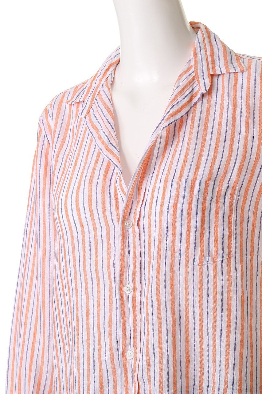 【フランク&アイリーン/Frank&Eileen】のEILEEN イタリアンリネン マルチストライプ シャツ 人気、トレンドファッション・服の通販 founy(ファニー) 　ファッション　Fashion　レディースファッション　Fashion for Women　トップス・カットソー　Cut & Sew Tops　シャツ・ブラウス・オフィスカジュアル　Elegant Blouses & Button-Ups　ストライプ　Stripe, Striped Pattern　スリーブ　Sleeve, Long Sleeve / Short Sleeve　センター　Center, Center Line　デニム　Denim, Jeans Material　リネン　Linen, Linen Fabric　ロング　Long, Long-Length　other-5|ID: prp329100004906604 ipo3291000000036737554