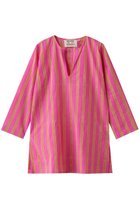 【エスゼット ブロックプリント/SZ Blockprints】のPRIMAVERA TUNIE THICK STRIPE スキッパーチュニックブラウス 人気、トレンドファッション・服の通販 founy(ファニー) ファッション Fashion レディースファッション Fashion for Women トップス・カットソー Cut & Sew Tops シャツ・ブラウス・オフィスカジュアル Elegant Blouses & Button-Ups スキッパー Skipper, Open Collar ストライプ Stripe, Striped Pattern スリーブ Sleeve, Long Sleeve / Short Sleeve チュニック Tunic, Long Top ロング Long, Long-Length thumbnail ピンク|ID: prp329100004906607 ipo3291000000036737573