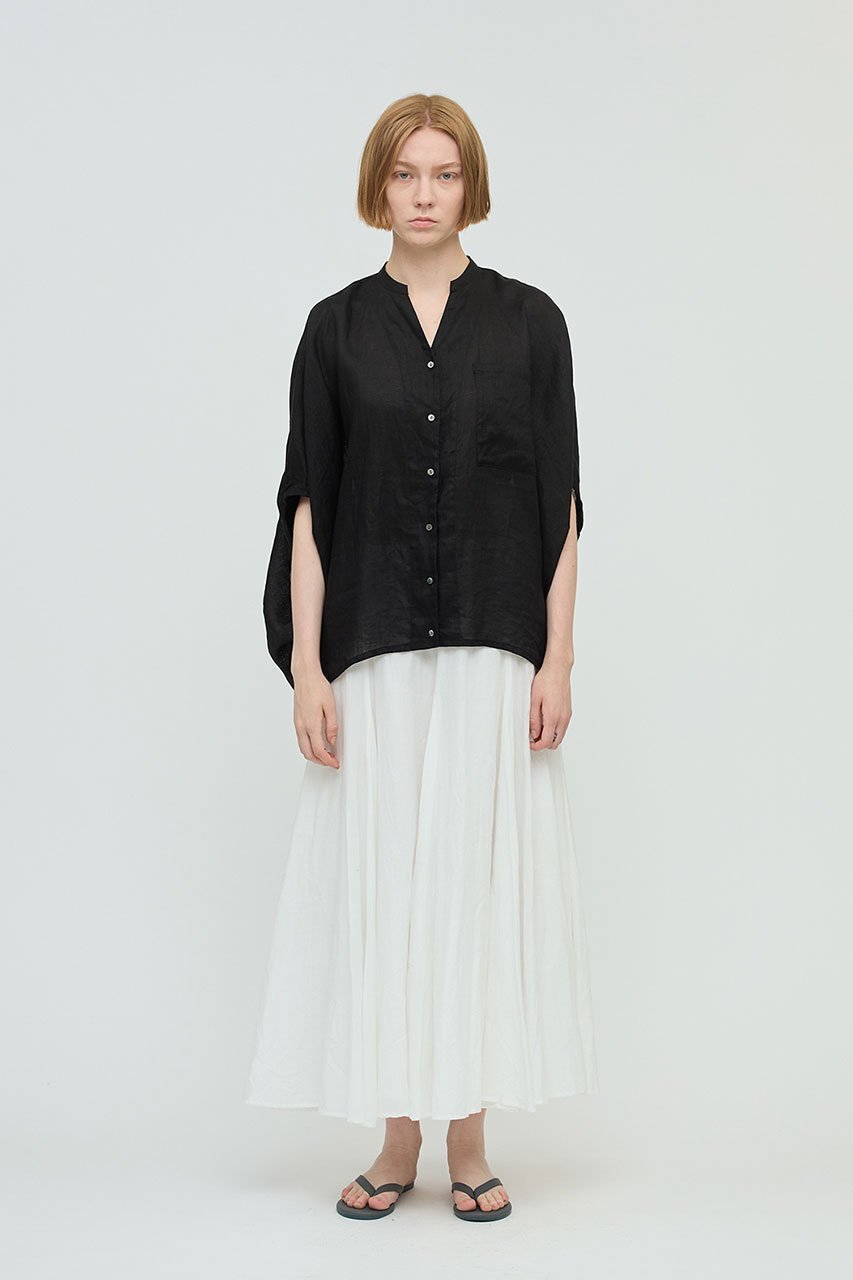 【ミズイロ インド/mizuiro ind】のlinen stand collar cocoon shirt シャツ 人気、トレンドファッション・服の通販 founy(ファニー) 　ファッション　Fashion　レディースファッション　Fashion for Women　トップス・カットソー　Cut & Sew Tops　シャツ・ブラウス・オフィスカジュアル　Elegant Blouses & Button-Ups　シアー　Sheer, See-Through　ショート　Short, Short Length　スタンド　Stand Collar, Upright Stand　スリーブ　Sleeve, Long Sleeve / Short Sleeve　リネン　Linen, Linen Fabric　夏　Summer　other-6|ID: prp329100004906629 ipo3291000000036737744