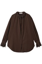 【エリオポール/heliopole】の【normment】スカラップエンブロイダリーフリルブラウス 人気、トレンドファッション・服の通販 founy(ファニー) ファッション Fashion レディースファッション Fashion for Women トップス・カットソー Cut & Sew Tops シャツ・ブラウス・オフィスカジュアル Elegant Blouses & Button-Ups ショート Short, Short Length スリーブ Sleeve, Long Sleeve / Short Sleeve デニム Denim, Jeans Material バランス Balance, Style Balance フリル Frill, Ruffle フレア Flare, Flared フロント Front, Front Design ボトム Bottoms, Lower Wear ミックス Mix, Mixed Style thumbnail ダークブラウン|ID: prp329100004906636 ipo3291000000036737794