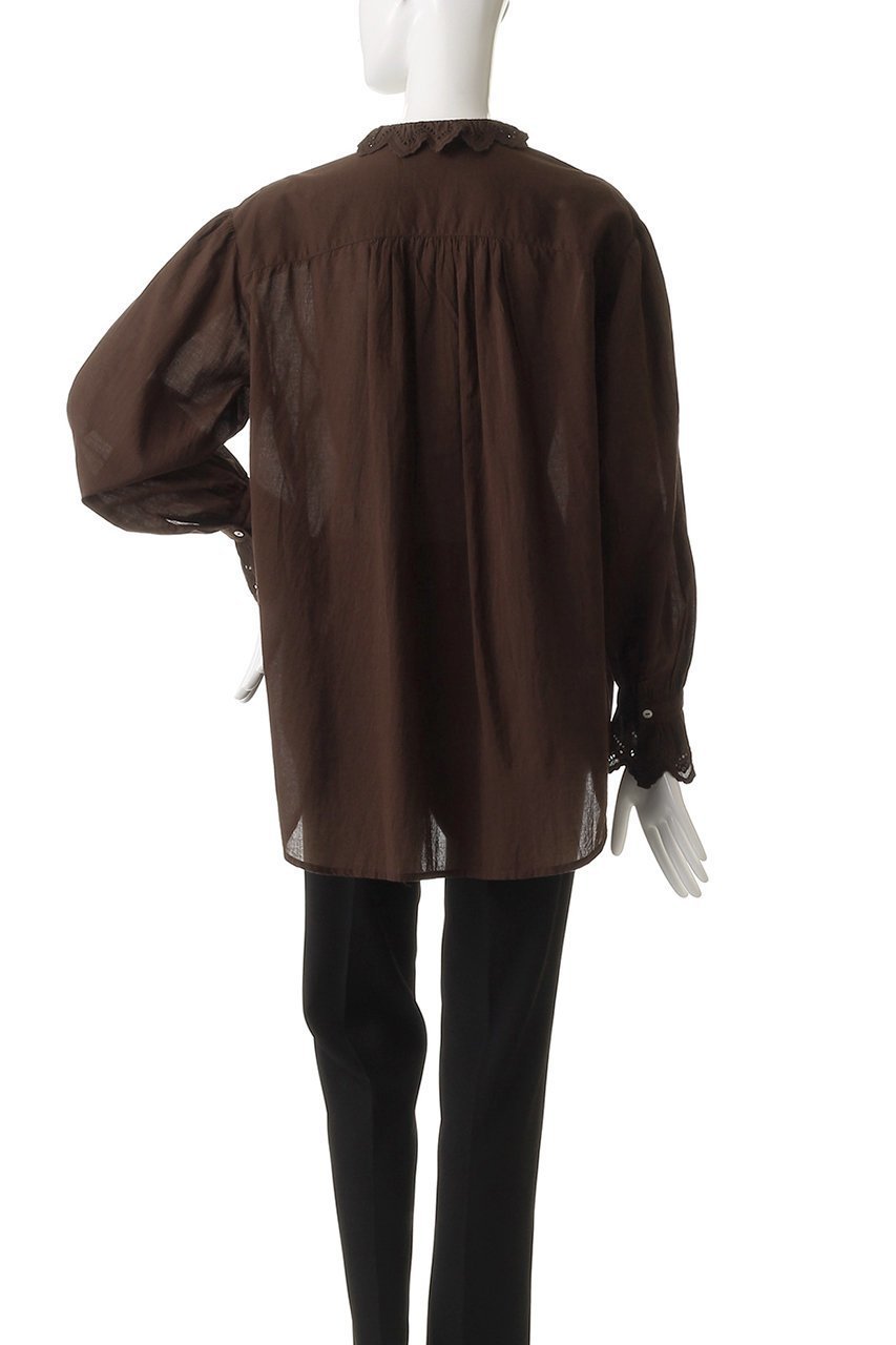 【エリオポール/heliopole】の【normment】スカラップエンブロイダリーフリルブラウス 人気、トレンドファッション・服の通販 founy(ファニー) 　ファッション　Fashion　レディースファッション　Fashion for Women　トップス・カットソー　Cut & Sew Tops　シャツ・ブラウス・オフィスカジュアル　Elegant Blouses & Button-Ups　ショート　Short, Short Length　スリーブ　Sleeve, Long Sleeve / Short Sleeve　デニム　Denim, Jeans Material　バランス　Balance, Style Balance　フリル　Frill, Ruffle　フレア　Flare, Flared　フロント　Front, Front Design　ボトム　Bottoms, Lower Wear　ミックス　Mix, Mixed Style　other-4|ID: prp329100004906636 ipo3291000000036737797