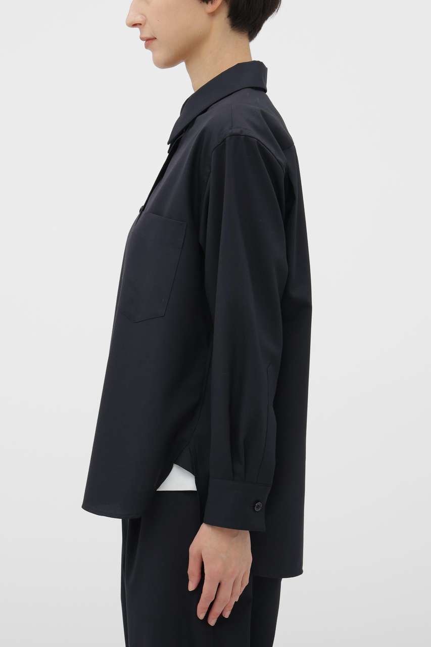 【マーガレットハウエル/MARGARET HOWELL】のWORSTED WOOL POPLIN SHIRT 人気、トレンドファッション・服の通販 founy(ファニー) 　ファッション　Fashion　レディースファッション　Fashion for Women　トップス・カットソー　Cut & Sew Tops　シャツ・ブラウス・オフィスカジュアル　Elegant Blouses & Button-Ups　おすすめ　Recommended / Our Picks　スリーブ　Sleeve, Long Sleeve / Short Sleeve　セットアップ　Set-Up, Coordinated Outfit　ベーシック　Basic, Essential　レギュラー　Regular, Standard Fit　ロング　Long, Long-Length　羽織　Haori, Light Jacket　other-4|ID: prp329100004906648 ipo3291000000036737916