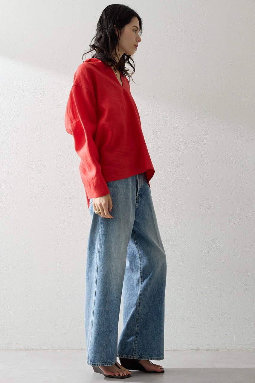 【ウィムガゼット/Whim Gazette】のリネンフードプルオーバー 人気、トレンドファッション・服の通販 founy(ファニー) 　ファッション　Fashion　レディースファッション　Fashion for Women　トップス・カットソー　Cut & Sew Tops　シャツ・ブラウス・オフィスカジュアル　Elegant Blouses & Button-Ups　カジュアルプルオーバー・ニットトップス　Pullovers & Knit Tops / Casual Pullovers　スリーブ　Sleeve, Long Sleeve / Short Sleeve　デニム　Denim, Jeans Material　フレンチ　French, French Style　ボトム　Bottoms, Lower Wear　リネン　Linen, Linen Fabric　リラックス　Relax, Relaxed Fit　ロング　Long, Long-Length　夏　Summer　春　Spring　S/S・春夏　SS, Spring/Summer, Warm Season　長袖　Long Sleeve, Full Sleeve　other-5|ID: prp329100004906653 ipo3291000000036737973