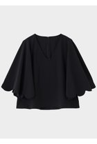 【ル フィル/LE PHIL】のSOLOTEXブロードスカラップフレアスリーブブラウス ブラック|ID: prp329100004906662 ipo3291000000036738041