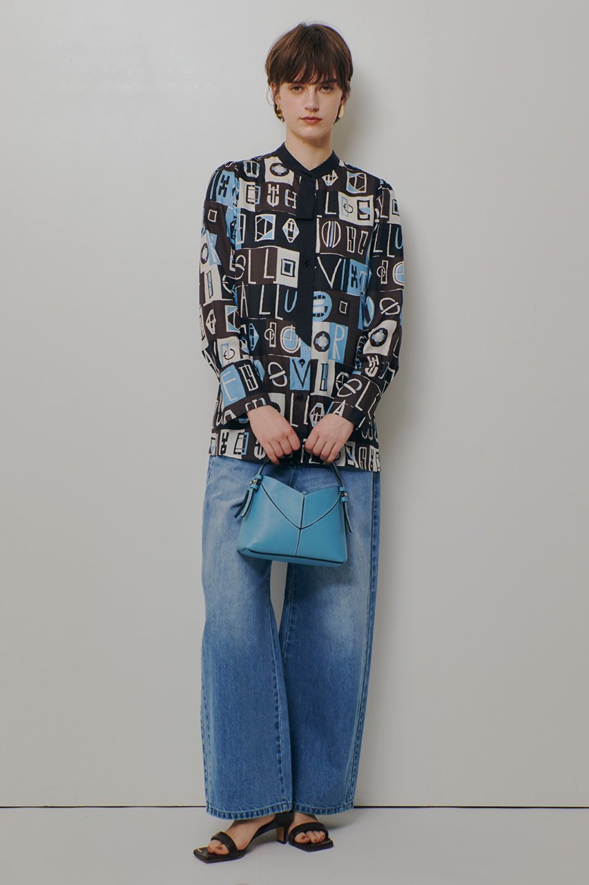 【アルアバイル/allureville】のパッチワークプリントボウブラウス 人気、トレンドファッション・服の通販 founy(ファニー) 　ファッション　Fashion　レディースファッション　Fashion for Women　トップス・カットソー　Cut & Sew Tops　シャツ・ブラウス・オフィスカジュアル　Elegant Blouses & Button-Ups　エレガント 上品　Elegant　スリーブ　Sleeve, Long Sleeve / Short Sleeve　パッチワーク　Patchwork, Mixed Fabric　ブロック　Block, Solid Block Pattern　プリント　Print, Printed Pattern　モダン　Modern, Contemporary　モチーフ　Motif, Design Theme　ロング　Long, Long-Length　手描き　Hand-Drawn, Illustrated　other-7|ID: prp329100004906673 ipo3291000000036738143