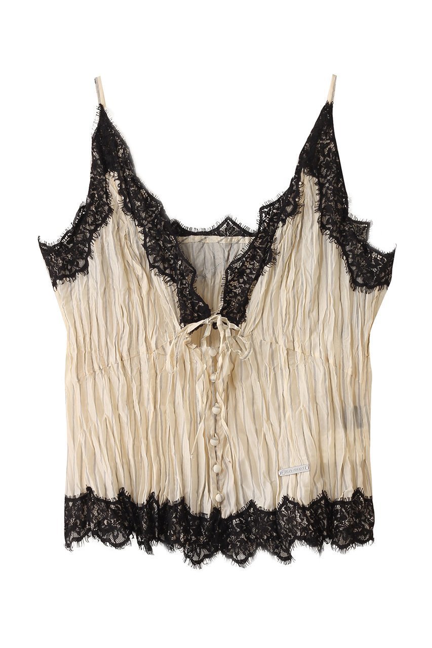 【プランク プロジェクト/PRANK PROJECT】のワッシャーレースキャミトップス / Washer Lace Cami Tops インテリア・キッズ・メンズ・レディースファッション・服の通販 founy(ファニー) 　ファッション　Fashion　レディースファッション　Fashion for Women　トップス・カットソー　Cut & Sew Tops　キャミソール&ノースリーブ　Camisoles & Sleeveless Tops　シャツ・ブラウス・オフィスカジュアル　Elegant Blouses & Button-Ups　おすすめ　Recommended / Our Picks　インナー　Innerwear　キャミ　Camisole, Cami Top　コンビ　Combo, Combination Style　ストライプ　Stripe, Striped Pattern　ノースリーブ　Sleeveless, No-Sleeve　ランジェリー　Lingerie, Intimate Wear　ランダム　Random, Irregular　レース　Lace, Lace Fabric　ワッシャー　Washer, Crinkled Finish　羽織　Haori, Light Jacket　IVR(アイボリー)|ID: prp329100004906678 ipo3291000000036738183