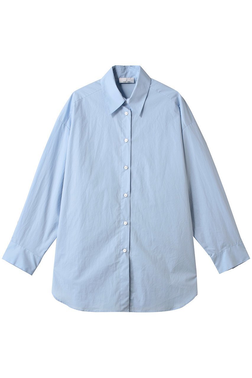 【ジェイドット/j.】の高密度コットンコクーンフォルムシャツ インテリア・キッズ・メンズ・レディースファッション・服の通販 founy(ファニー) 　ファッション　Fashion　レディースファッション　Fashion for Women　トップス・カットソー　Cut & Sew Tops　シャツ・ブラウス・オフィスカジュアル　Elegant Blouses & Button-Ups　おすすめ　Recommended / Our Picks　コンパクト　Compact, Small Size　スリーブ　Sleeve, Long Sleeve / Short Sleeve　ファブリック　Fabric, Textile　ロング　Long, Long-Length　エレガント 上品　Elegant　ブルー|ID: prp329100004906680 ipo3291000000036738198