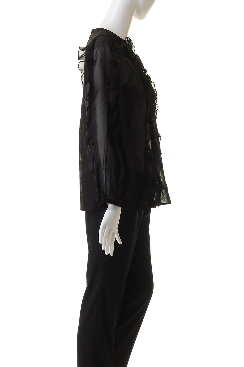 【ジェイドット/j.】のコットンオーガンジーフリルブラウス 人気、トレンドファッション・服の通販 founy(ファニー) 　ファッション　Fashion　レディースファッション　Fashion for Women　トップス・カットソー　Cut & Sew Tops　シャツ・ブラウス・オフィスカジュアル　Elegant Blouses & Button-Ups　オーガンジー　Organza Fabric　シルク　Silk, 100% Silk　ストライプ　Stripe, Striped Pattern　スリット　Slit, Slit Detail　スリーブ　Sleeve, Long Sleeve / Short Sleeve　パーティ　Party, Party Style　フリル　Frill, Ruffle　ロング　Long, Long-Length　other-3|ID: prp329100004906682 ipo3291000000036738216