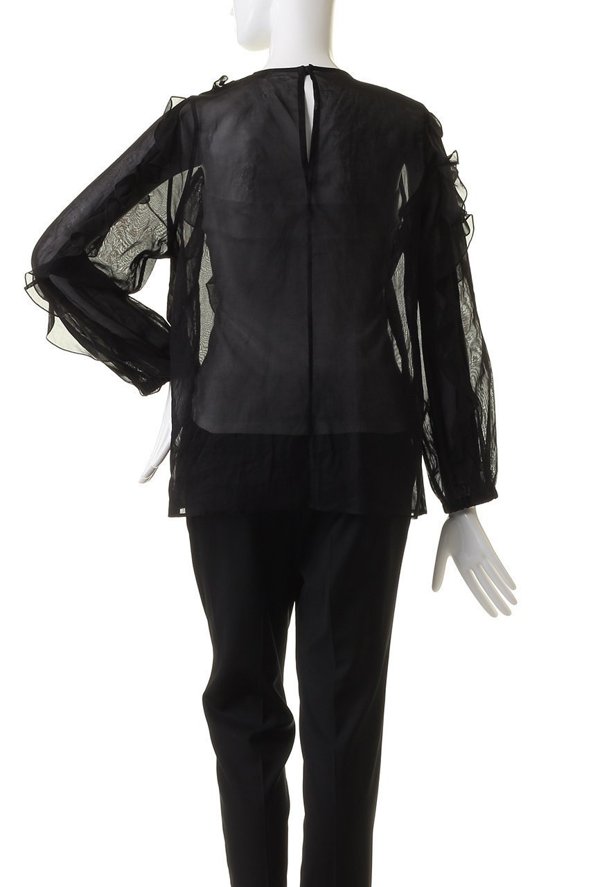 【ジェイドット/j.】のコットンオーガンジーフリルブラウス 人気、トレンドファッション・服の通販 founy(ファニー) 　ファッション　Fashion　レディースファッション　Fashion for Women　トップス・カットソー　Cut & Sew Tops　シャツ・ブラウス・オフィスカジュアル　Elegant Blouses & Button-Ups　オーガンジー　Organza Fabric　シルク　Silk, 100% Silk　ストライプ　Stripe, Striped Pattern　スリット　Slit, Slit Detail　スリーブ　Sleeve, Long Sleeve / Short Sleeve　パーティ　Party, Party Style　フリル　Frill, Ruffle　ロング　Long, Long-Length　other-4|ID: prp329100004906682 ipo3291000000036738217