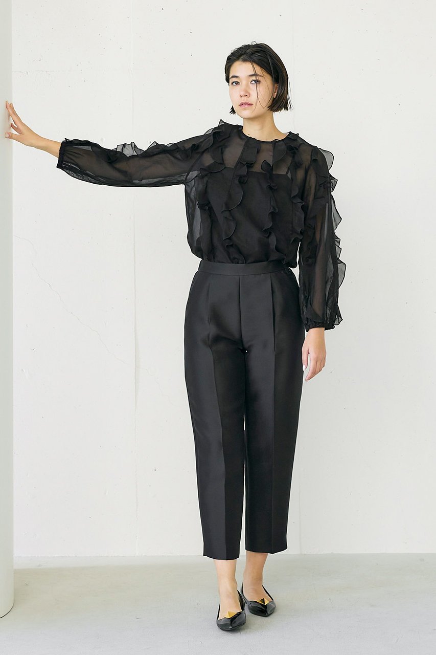 【ジェイドット/j.】のコットンオーガンジーフリルブラウス 人気、トレンドファッション・服の通販 founy(ファニー) 　ファッション　Fashion　レディースファッション　Fashion for Women　トップス・カットソー　Cut & Sew Tops　シャツ・ブラウス・オフィスカジュアル　Elegant Blouses & Button-Ups　オーガンジー　Organza Fabric　シルク　Silk, 100% Silk　ストライプ　Stripe, Striped Pattern　スリット　Slit, Slit Detail　スリーブ　Sleeve, Long Sleeve / Short Sleeve　パーティ　Party, Party Style　フリル　Frill, Ruffle　ロング　Long, Long-Length　other-7|ID: prp329100004906682 ipo3291000000036738220