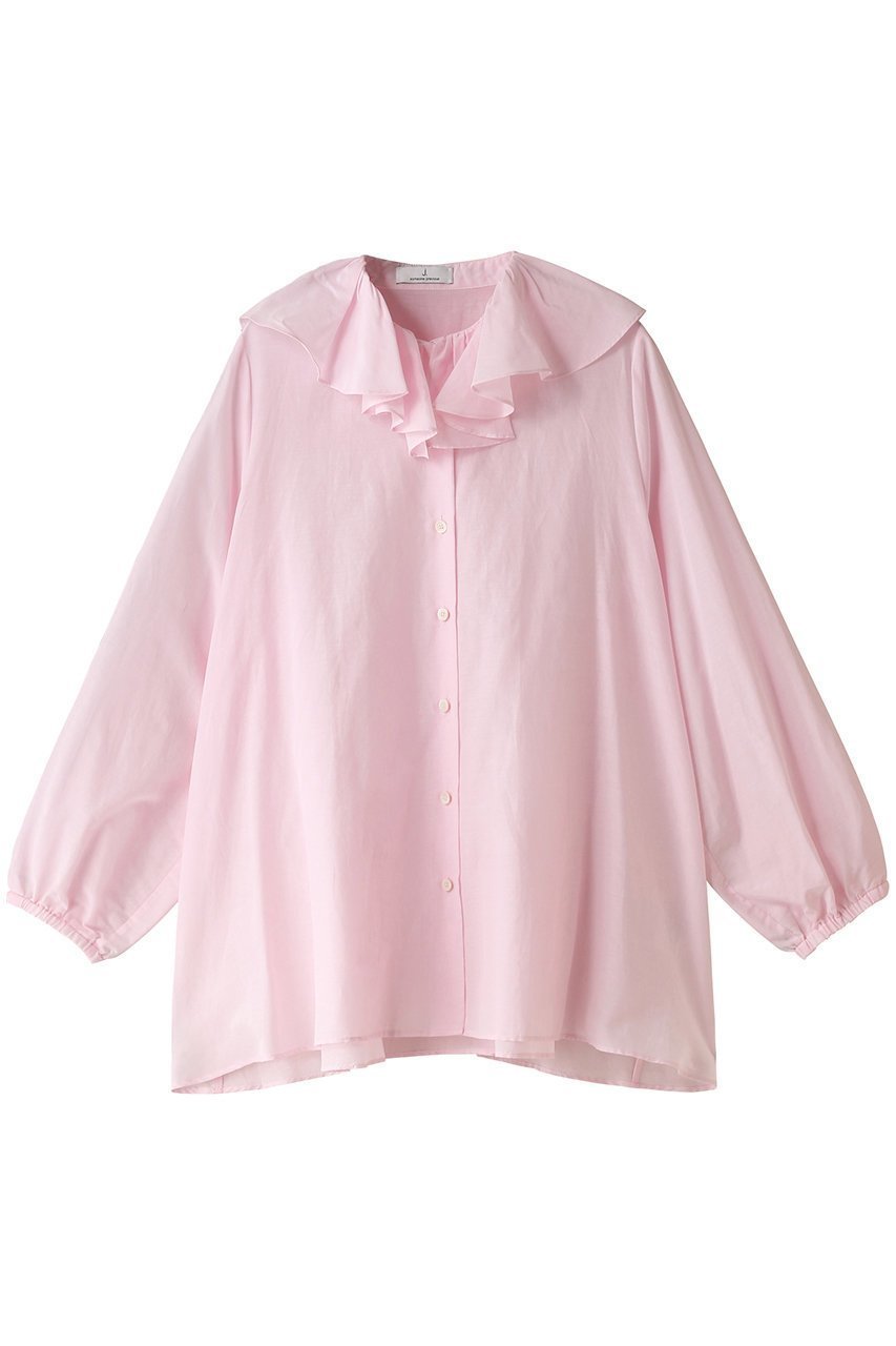 【ジェイドット/j.】のコットンシルクボイルフリル衿ブラウス インテリア・キッズ・メンズ・レディースファッション・服の通販 founy(ファニー) 　ファッション　Fashion　レディースファッション　Fashion for Women　トップス・カットソー　Cut & Sew Tops　シャツ・ブラウス・オフィスカジュアル　Elegant Blouses & Button-Ups　シルク　Silk, 100% Silk　スリーブ　Sleeve, Long Sleeve / Short Sleeve　パーティ　Party, Party Style　フェミニン　Feminine, Girly　フリル　Frill, Ruffle　ロング　Long, Long-Length　ピンク|ID: prp329100004906683 ipo3291000000036738225