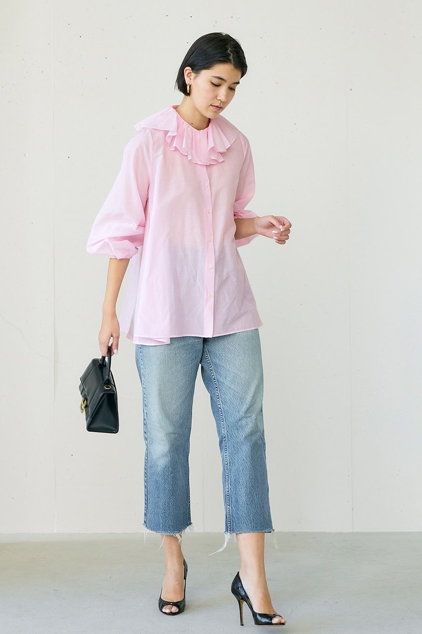 【ジェイドット/j.】のコットンシルクボイルフリル衿ブラウス 人気、トレンドファッション・服の通販 founy(ファニー) 　ファッション　Fashion　レディースファッション　Fashion for Women　トップス・カットソー　Cut & Sew Tops　シャツ・ブラウス・オフィスカジュアル　Elegant Blouses & Button-Ups　シルク　Silk, 100% Silk　スリーブ　Sleeve, Long Sleeve / Short Sleeve　パーティ　Party, Party Style　フェミニン　Feminine, Girly　フリル　Frill, Ruffle　ロング　Long, Long-Length　other-7|ID: prp329100004906683 ipo3291000000036738236