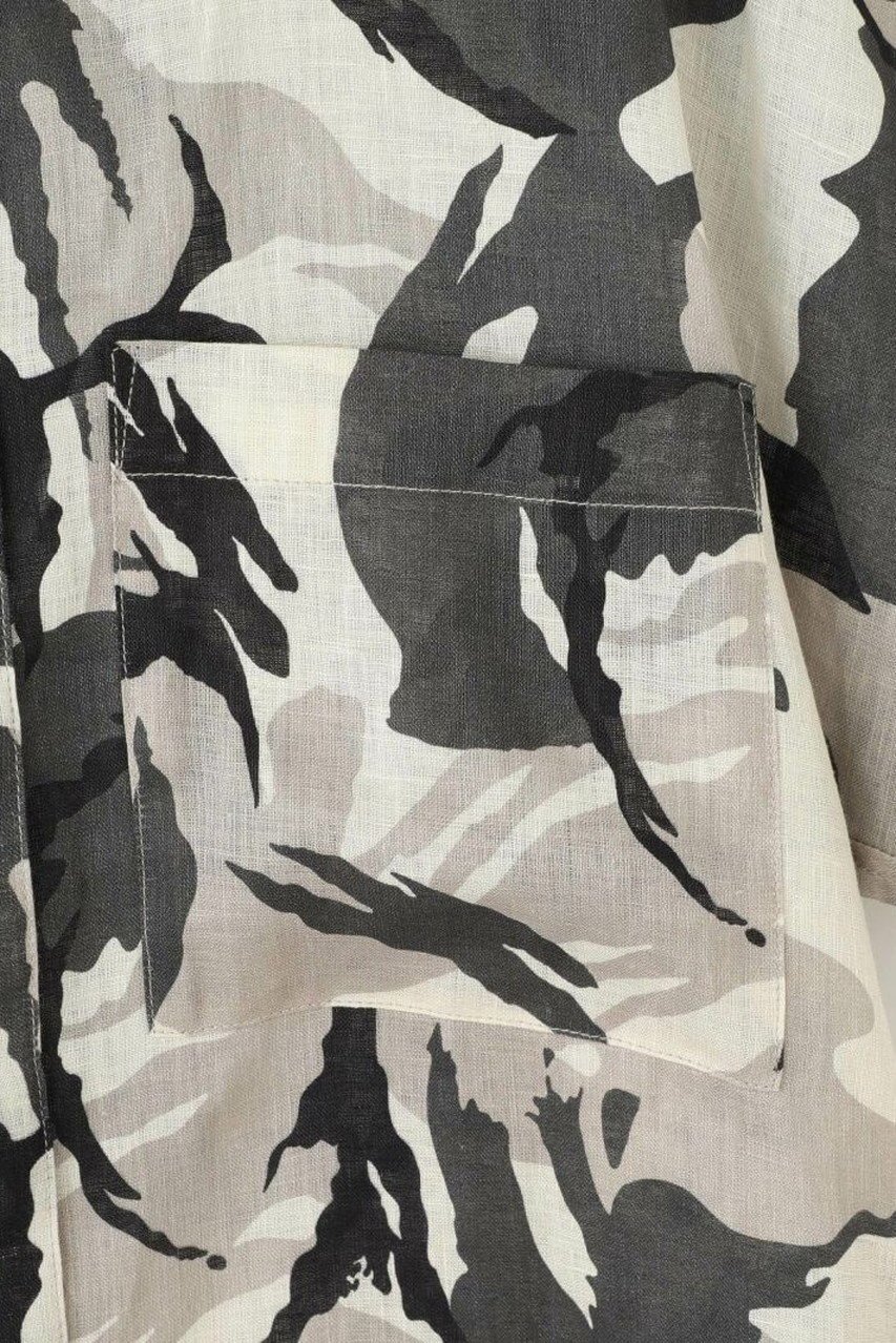 【レリル/lelill】の迷彩シャツ 人気、トレンドファッション・服の通販 founy(ファニー) 　ファッション　Fashion　レディースファッション　Fashion for Women　トップス・カットソー　Cut & Sew Tops　シャツ・ブラウス・オフィスカジュアル　Elegant Blouses & Button-Ups　ショート　Short, Short Length　スリーブ　Sleeve, Long Sleeve / Short Sleeve　タフタ　Taffeta, Structured Fabric　プリント　Print, Printed Pattern　ボタニカル　Botanical, Floral Pattern　ミリタリー　Military, Army Style　リネン　Linen, Linen Fabric　other-4|ID: prp329100004906687 ipo3291000000036738260