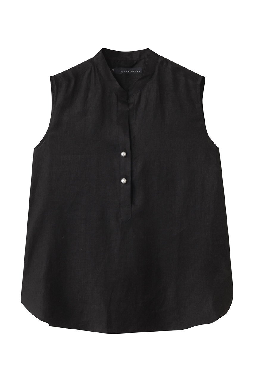 【マルティニーク/martinique】の《定番》ノースリパールスキッパー インテリア・キッズ・メンズ・レディースファッション・服の通販 founy(ファニー) 　ファッション　Fashion　レディースファッション　Fashion for Women　トップス・カットソー　Cut & Sew Tops　キャミソール&ノースリーブ　Camisoles & Sleeveless Tops　シャツ・ブラウス・オフィスカジュアル　Elegant Blouses & Button-Ups　インナー　Innerwear　ジャケット　Jacket, Outerwear　スキッパー　Skipper, Open Collar　センター　Center, Center Line　ノースリーブ　Sleeveless, No-Sleeve　パール　Pearl, Pearl Accent　フレア　Flare, Flared　エレガント 上品　Elegant　定番　Standard, Basic Item　ブラック|ID: prp329100004906701 ipo3291000000036738373