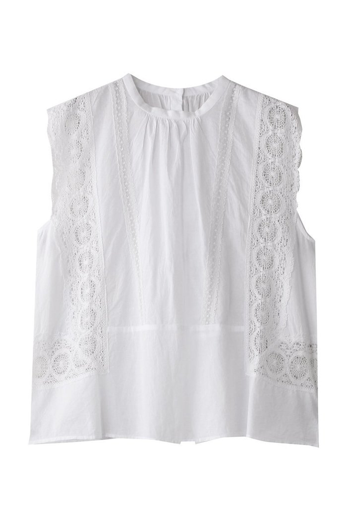 【エリオポール/heliopole】の【normment】COTTON MANNY LACE ノースリーブ インテリア・キッズ・メンズ・レディースファッション・服の通販 founy(ファニー) https://founy.com/ ファッション Fashion レディースファッション Fashion for Women トップス・カットソー Cut & Sew Tops キャミソール&ノースリーブ Camisoles & Sleeveless Tops シャツ・ブラウス・オフィスカジュアル Elegant Blouses & Button-Ups おすすめ Recommended / Our Picks デニム Denim, Jeans Material ノースリーブ Sleeveless, No-Sleeve フェミニン Feminine, Girly フレア Flare, Flared ボックス Boxy, Box Shape ボトム Bottoms, Lower Wear モノトーン Monotone, Black and White レース Lace, Lace Fabric 無地 Plain, Solid Color |ID: prp329100004906721 ipo3291000000036738524