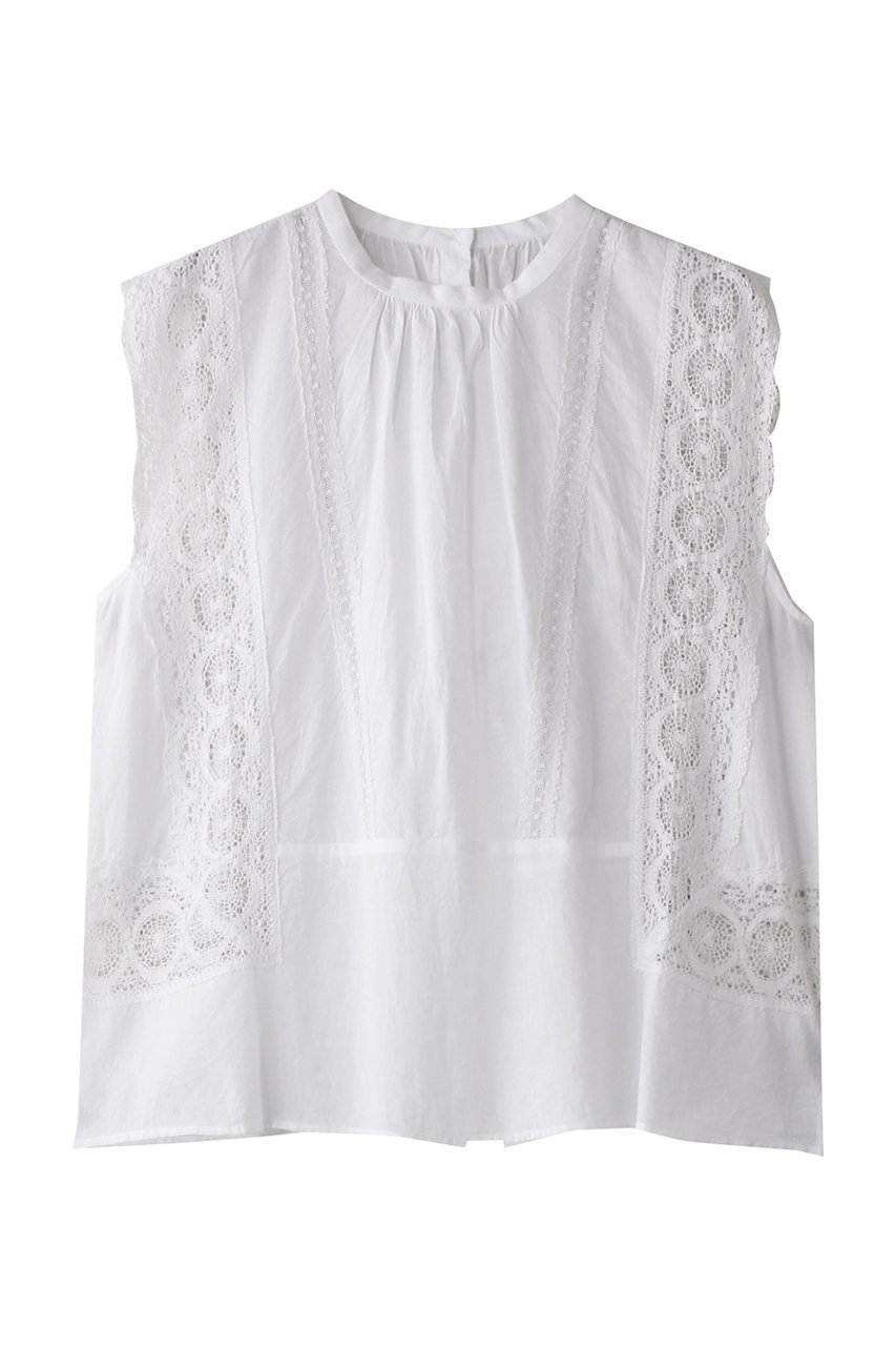 【エリオポール/heliopole】の【normment】COTTON MANNY LACE ノースリーブ インテリア・キッズ・メンズ・レディースファッション・服の通販 founy(ファニー) ファッション Fashion レディースファッション Fashion for Women トップス・カットソー Cut & Sew Tops キャミソール&ノースリーブ Camisoles & Sleeveless Tops シャツ・ブラウス・オフィスカジュアル Elegant Blouses & Button-Ups おすすめ Recommended / Our Picks デニム Denim, Jeans Material ノースリーブ Sleeveless, No-Sleeve フェミニン Feminine, Girly フレア Flare, Flared ボックス Boxy, Box Shape ボトム Bottoms, Lower Wear モノトーン Monotone, Black and White レース Lace, Lace Fabric 無地 Plain, Solid Color ホワイト|ID: prp329100004906721 ipo3291000000036738525