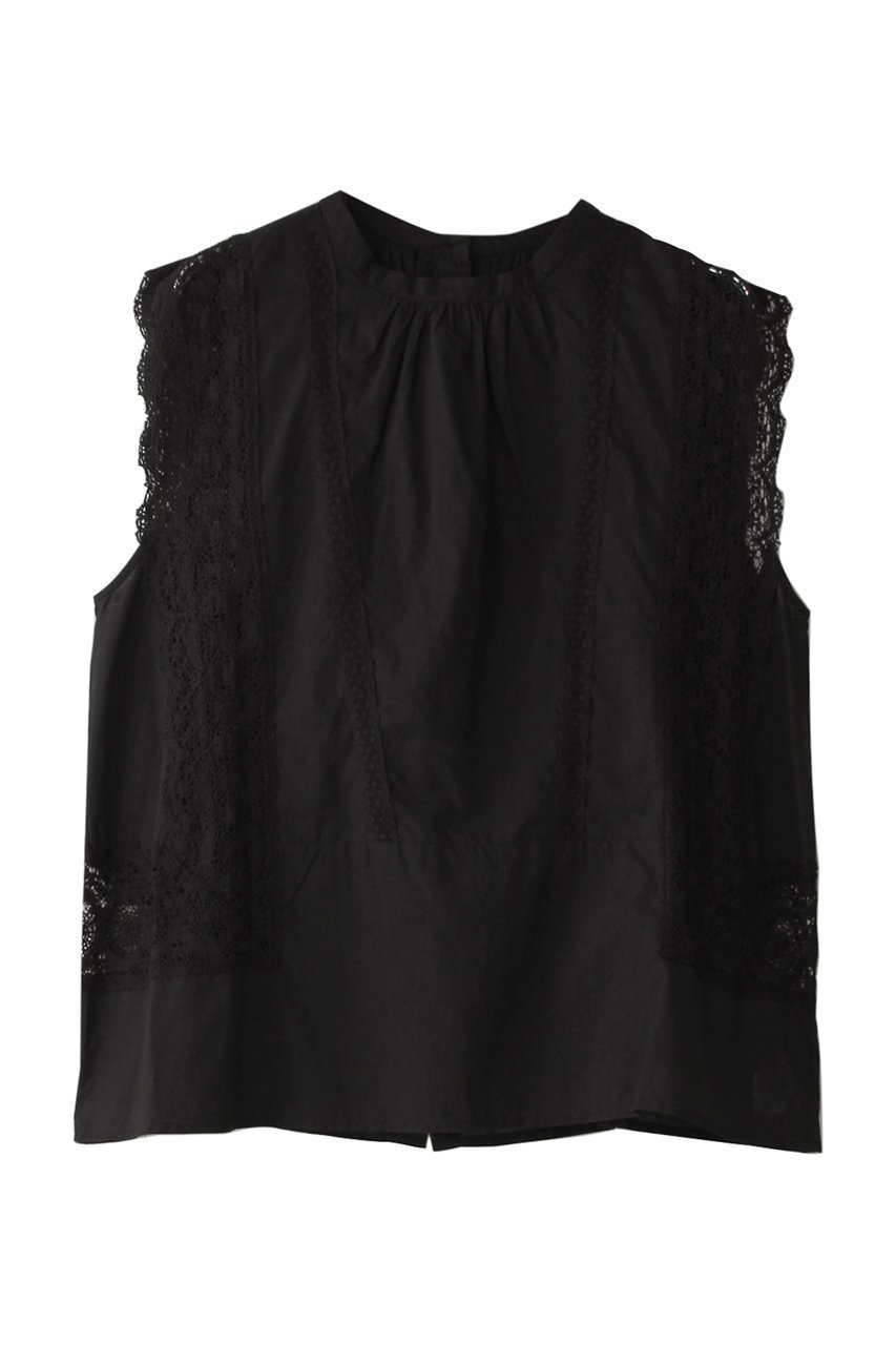 【エリオポール/heliopole】の【normment】COTTON MANNY LACE ノースリーブ インテリア・キッズ・メンズ・レディースファッション・服の通販 founy(ファニー) ファッション Fashion レディースファッション Fashion for Women トップス・カットソー Cut & Sew Tops キャミソール&ノースリーブ Camisoles & Sleeveless Tops シャツ・ブラウス・オフィスカジュアル Elegant Blouses & Button-Ups おすすめ Recommended / Our Picks デニム Denim, Jeans Material ノースリーブ Sleeveless, No-Sleeve フェミニン Feminine, Girly フレア Flare, Flared ボックス Boxy, Box Shape ボトム Bottoms, Lower Wear モノトーン Monotone, Black and White レース Lace, Lace Fabric 無地 Plain, Solid Color ブラック|ID: prp329100004906721 ipo3291000000036738526