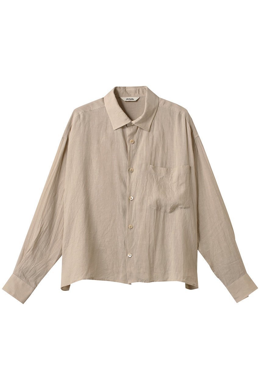 【オブラダ/Oblada】のバギーシャツ インテリア・キッズ・メンズ・レディースファッション・服の通販 founy(ファニー) 　ファッション　Fashion　レディースファッション　Fashion for Women　トップス・カットソー　Cut & Sew Tops　シャツ・ブラウス・オフィスカジュアル　Elegant Blouses & Button-Ups　スリーブ　Sleeve, Long Sleeve / Short Sleeve　トレンド　Trend, Trending Now　ボトム　Bottoms, Lower Wear　ロング　Long, Long-Length　エレガント 上品　Elegant　夏　Summer　定番　Standard, Basic Item　春　Spring　S/S・春夏　SS, Spring/Summer, Warm Season　ベージュ|ID: prp329100004906723 ipo3291000000036738541