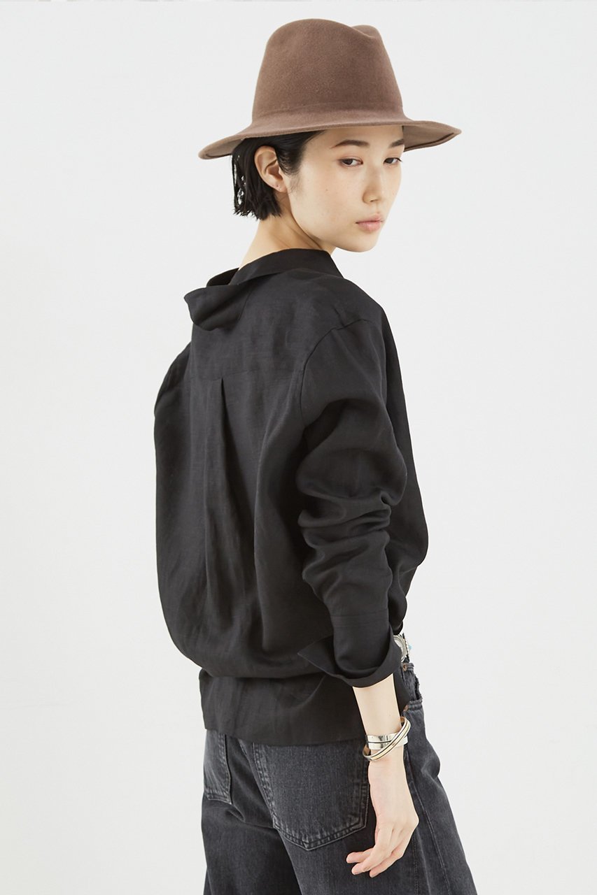 【ザ ストア バイ シー/THE STORE by C】のリネンシャツ 人気、トレンドファッション・服の通販 founy(ファニー) 　ファッション　Fashion　レディースファッション　Fashion for Women　トップス・カットソー　Cut & Sew Tops　シャツ・ブラウス・オフィスカジュアル　Elegant Blouses & Button-Ups　カシュクール　Wrap Design　スラックス　Slacks, Dress Pants　スリーブ　Sleeve, Long Sleeve / Short Sleeve　デニム　Denim, Jeans Material　リネン　Linen, Linen Fabric　ロング　Long, Long-Length　エレガント 上品　Elegant　夏　Summer　other-2|ID: prp329100004906724 ipo3291000000036738548