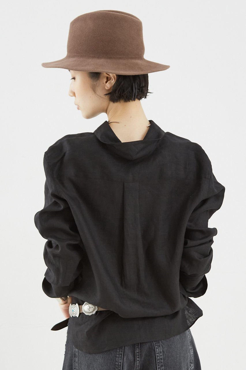 【ザ ストア バイ シー/THE STORE by C】のリネンシャツ 人気、トレンドファッション・服の通販 founy(ファニー) 　ファッション　Fashion　レディースファッション　Fashion for Women　トップス・カットソー　Cut & Sew Tops　シャツ・ブラウス・オフィスカジュアル　Elegant Blouses & Button-Ups　カシュクール　Wrap Design　スラックス　Slacks, Dress Pants　スリーブ　Sleeve, Long Sleeve / Short Sleeve　デニム　Denim, Jeans Material　リネン　Linen, Linen Fabric　ロング　Long, Long-Length　エレガント 上品　Elegant　夏　Summer　other-3|ID: prp329100004906724 ipo3291000000036738549