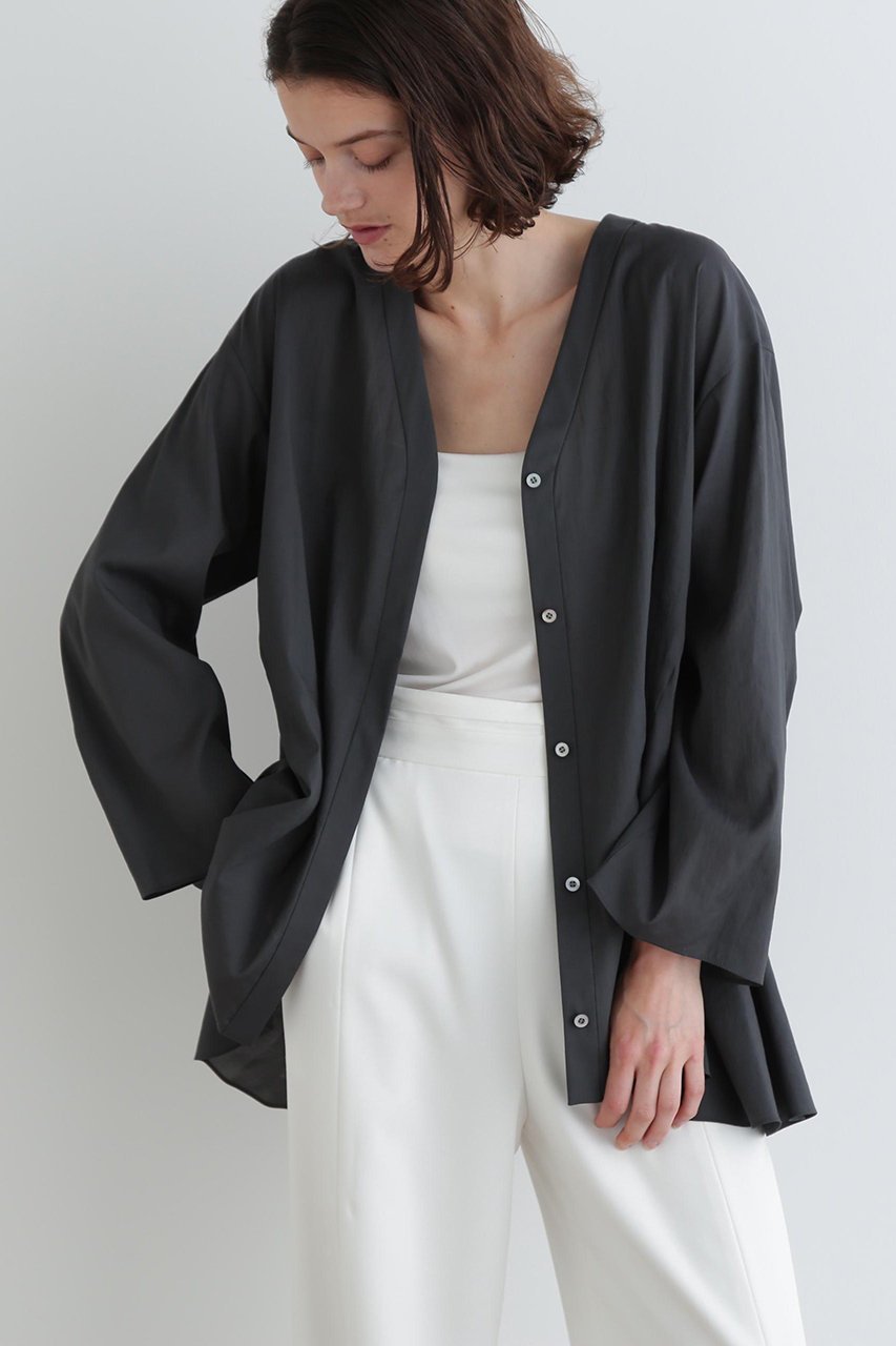 【ル フィル/LE PHIL】のトリアセオーガンジーブラウス 人気、トレンドファッション・服の通販 founy(ファニー) 　ファッション　Fashion　レディースファッション　Fashion for Women　トップス・カットソー　Cut & Sew Tops　シャツ・ブラウス・オフィスカジュアル　Elegant Blouses & Button-Ups　スリーブ　Sleeve, Long Sleeve / Short Sleeve　フォルム　Silhouette, Form　フロント　Front, Front Design　ロング　Long, Long-Length　other-4|ID: prp329100004906732 ipo3291000000036738611