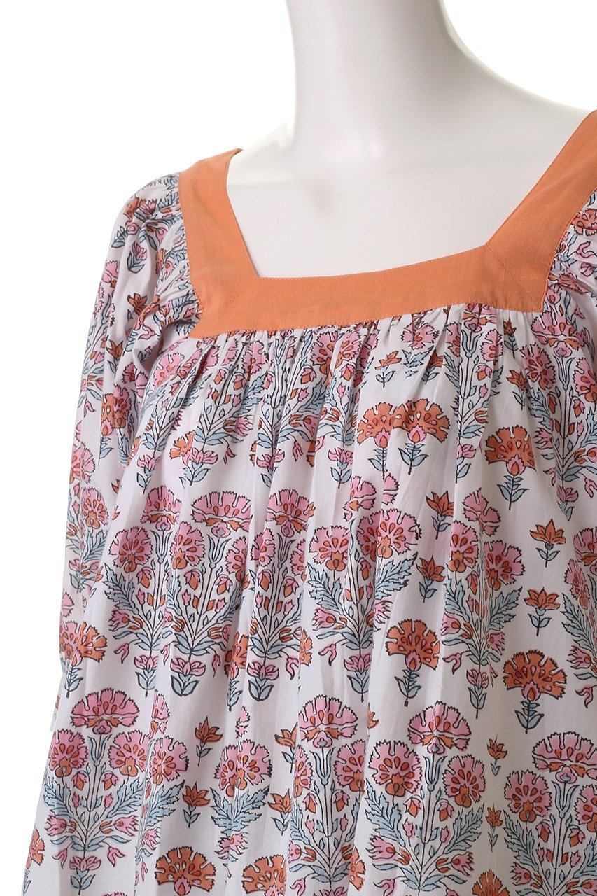 【エスゼット ブロックプリント/SZ Blockprints】のVITI TOP GERANIUM スクエアネックブラウス 人気、トレンドファッション・服の通販 founy(ファニー) 　ファッション　Fashion　レディースファッション　Fashion for Women　トップス・カットソー　Cut & Sew Tops　シャツ・ブラウス・オフィスカジュアル　Elegant Blouses & Button-Ups　ギャザー　Gathered, Ruffled　ショート　Short, Short Length　スクエア　Square, Square Shape　スリーブ　Sleeve, Long Sleeve / Short Sleeve　バランス　Balance, Style Balance　フェミニン　Feminine, Girly　ボトム　Bottoms, Lower Wear　無地　Plain, Solid Color　other-5|ID: prp329100004906734 ipo3291000000036738637