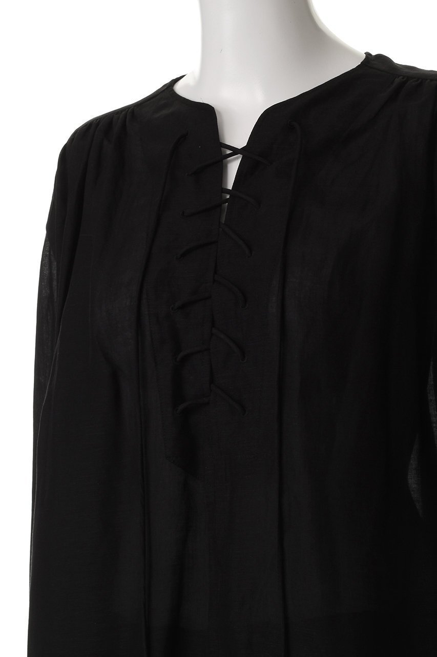 【デパリエ/DEPAREILLE】のリネンレースアップブラウス 人気、トレンドファッション・服の通販 founy(ファニー) 　ファッション　Fashion　レディースファッション　Fashion for Women　トップス・カットソー　Cut & Sew Tops　シャツ・ブラウス・オフィスカジュアル　Elegant Blouses & Button-Ups　シアー　Sheer, See-Through　スリーブ　Sleeve, Long Sleeve / Short Sleeve　リネン　Linen, Linen Fabric　レース　Lace, Lace Fabric　ロング　Long, Long-Length　夏　Summer　定番　Standard, Basic Item　春　Spring　S/S・春夏　SS, Spring/Summer, Warm Season　other-5|ID: prp329100004906744 ipo3291000000036738731