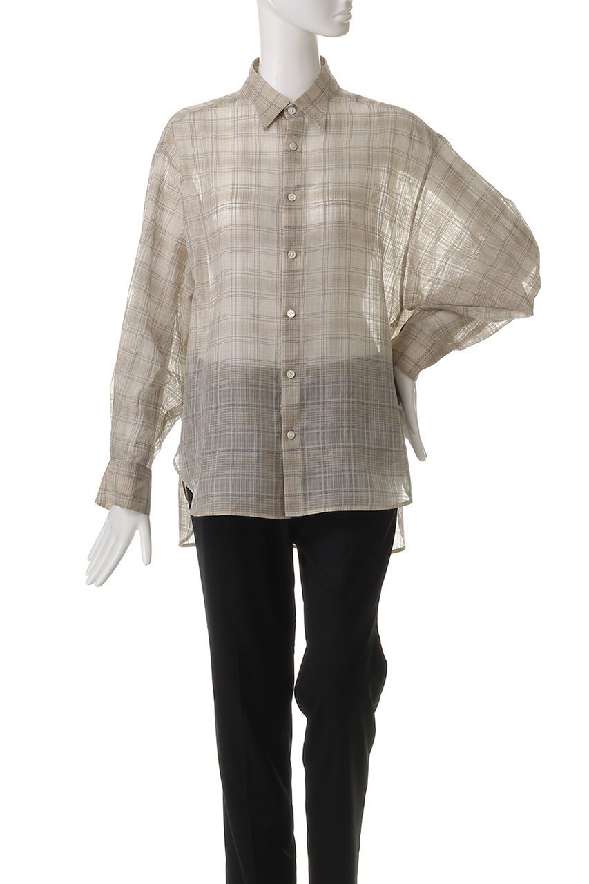 【オブリオ/AUBRIOT】のシアーチェックシャツ 人気、トレンドファッション・服の通販 founy(ファニー) 　ファッション　Fashion　レディースファッション　Fashion for Women　トップス・カットソー　Cut & Sew Tops　シャツ・ブラウス・オフィスカジュアル　Elegant Blouses & Button-Ups　イタリア　Italy　シアー　Sheer, See-Through　シルク　Silk, 100% Silk　スリーブ　Sleeve, Long Sleeve / Short Sleeve　チェック　Check, Plaid, Tartan　リラックス　Relax, Relaxed Fit　ロング　Long, Long-Length　other-2|ID: prp329100004906745 ipo3291000000036738734