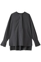 【オブリオ/AUBRIOT】のウーステッド プルオーバーシャツ 人気、トレンドファッション・服の通販 founy(ファニー) ファッション Fashion レディースファッション Fashion for Women トップス・カットソー Cut & Sew Tops シャツ・ブラウス・オフィスカジュアル Elegant Blouses & Button-Ups カジュアルプルオーバー・ニットトップス Pullovers & Knit Tops / Casual Pullovers なめらか Smooth, Silky Texture イタリア Italy コンパクト Compact, Small Size スリーブ Sleeve, Long Sleeve / Short Sleeve スーツ Suit, Formalwear モダン Modern, Contemporary ロング Long, Long-Length thumbnail チャコールグレー|ID: prp329100004906746 ipo3291000000036738742