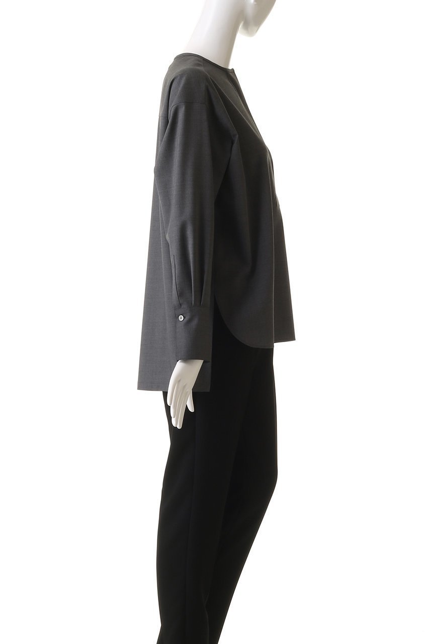 【オブリオ/AUBRIOT】のウーステッド プルオーバーシャツ 人気、トレンドファッション・服の通販 founy(ファニー) 　ファッション　Fashion　レディースファッション　Fashion for Women　トップス・カットソー　Cut & Sew Tops　シャツ・ブラウス・オフィスカジュアル　Elegant Blouses & Button-Ups　カジュアルプルオーバー・ニットトップス　Pullovers & Knit Tops / Casual Pullovers　なめらか　Smooth, Silky Texture　イタリア　Italy　コンパクト　Compact, Small Size　スリーブ　Sleeve, Long Sleeve / Short Sleeve　スーツ　Suit, Formalwear　モダン　Modern, Contemporary　ロング　Long, Long-Length　other-3|ID: prp329100004906746 ipo3291000000036738745