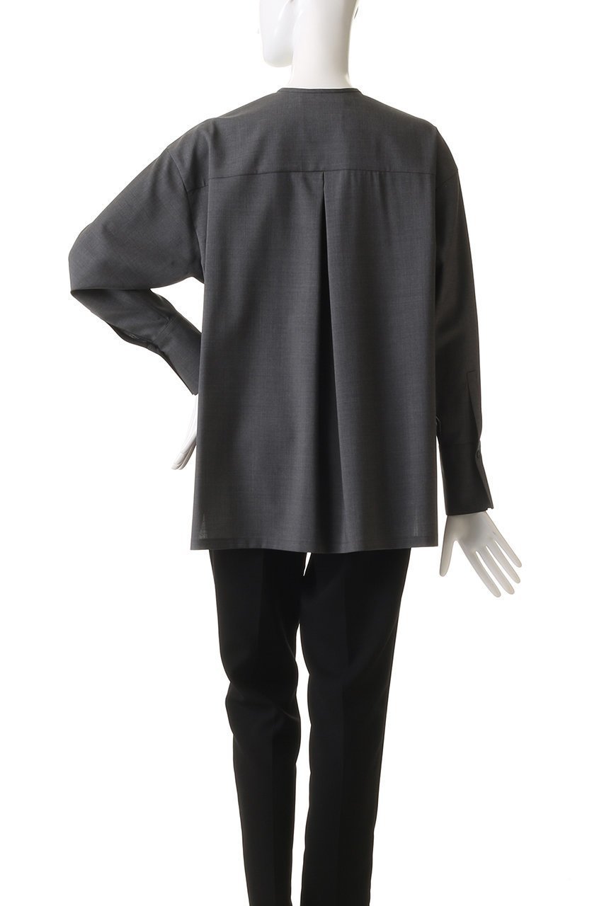 【オブリオ/AUBRIOT】のウーステッド プルオーバーシャツ 人気、トレンドファッション・服の通販 founy(ファニー) 　ファッション　Fashion　レディースファッション　Fashion for Women　トップス・カットソー　Cut & Sew Tops　シャツ・ブラウス・オフィスカジュアル　Elegant Blouses & Button-Ups　カジュアルプルオーバー・ニットトップス　Pullovers & Knit Tops / Casual Pullovers　なめらか　Smooth, Silky Texture　イタリア　Italy　コンパクト　Compact, Small Size　スリーブ　Sleeve, Long Sleeve / Short Sleeve　スーツ　Suit, Formalwear　モダン　Modern, Contemporary　ロング　Long, Long-Length　other-4|ID: prp329100004906746 ipo3291000000036738746