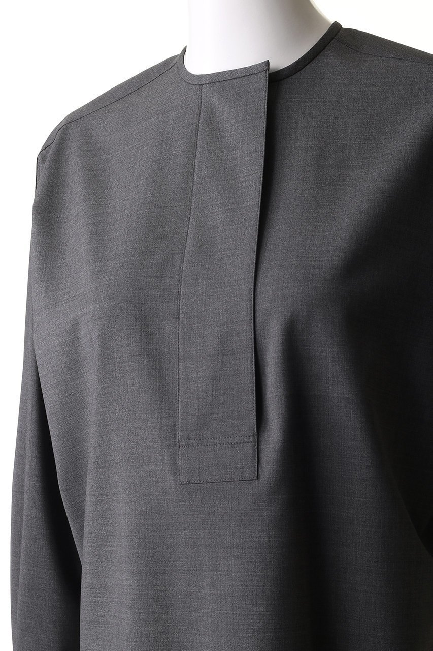 【オブリオ/AUBRIOT】のウーステッド プルオーバーシャツ 人気、トレンドファッション・服の通販 founy(ファニー) 　ファッション　Fashion　レディースファッション　Fashion for Women　トップス・カットソー　Cut & Sew Tops　シャツ・ブラウス・オフィスカジュアル　Elegant Blouses & Button-Ups　カジュアルプルオーバー・ニットトップス　Pullovers & Knit Tops / Casual Pullovers　なめらか　Smooth, Silky Texture　イタリア　Italy　コンパクト　Compact, Small Size　スリーブ　Sleeve, Long Sleeve / Short Sleeve　スーツ　Suit, Formalwear　モダン　Modern, Contemporary　ロング　Long, Long-Length　other-5|ID: prp329100004906746 ipo3291000000036738747