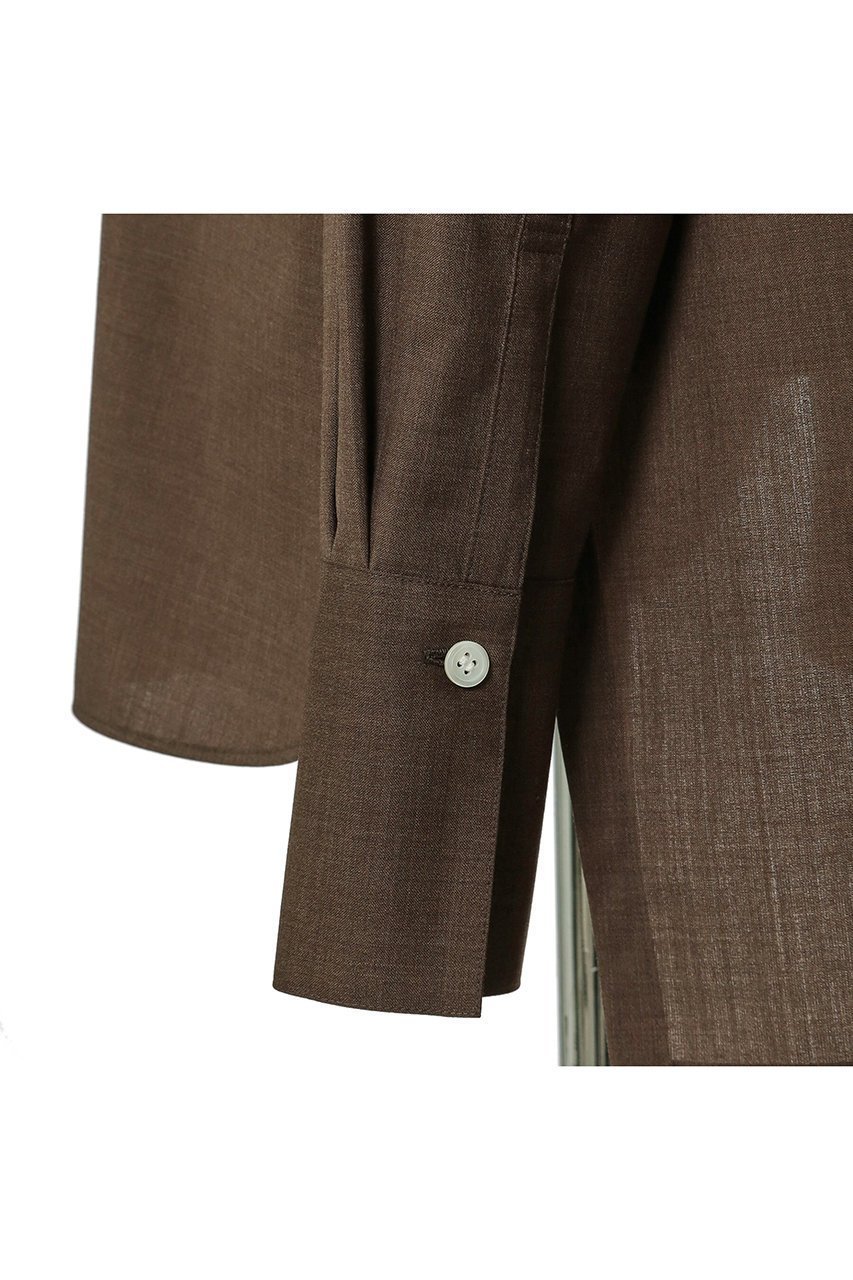 【オブリオ/AUBRIOT】のウーステッド プルオーバーシャツ 人気、トレンドファッション・服の通販 founy(ファニー) 　ファッション　Fashion　レディースファッション　Fashion for Women　トップス・カットソー　Cut & Sew Tops　シャツ・ブラウス・オフィスカジュアル　Elegant Blouses & Button-Ups　カジュアルプルオーバー・ニットトップス　Pullovers & Knit Tops / Casual Pullovers　なめらか　Smooth, Silky Texture　イタリア　Italy　コンパクト　Compact, Small Size　スリーブ　Sleeve, Long Sleeve / Short Sleeve　スーツ　Suit, Formalwear　モダン　Modern, Contemporary　ロング　Long, Long-Length　other-6|ID: prp329100004906746 ipo3291000000036738748